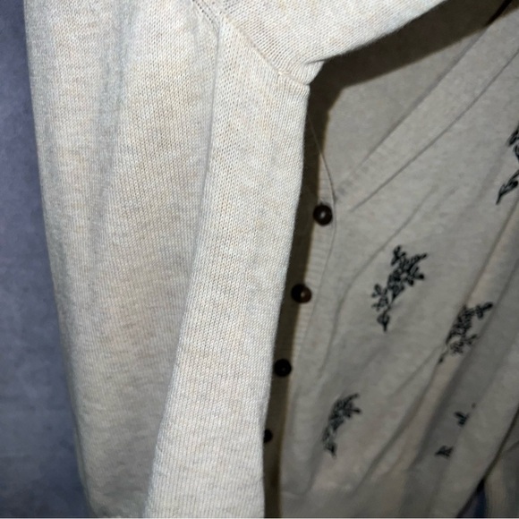 Sundance Oatmeal Embroidered Long Sleeve Button Up Boho Cardigan Sweater XXL - Picture 11 of 12